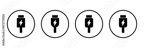 Usb icon logo design. Flash disk sign and symbol. flash drive sign. usb charging