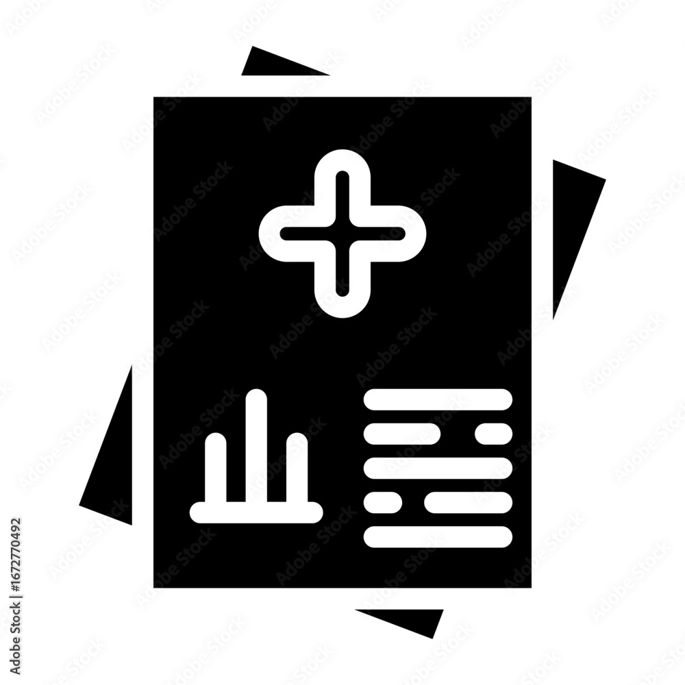 Fototapeta premium Medical report glyph icon 