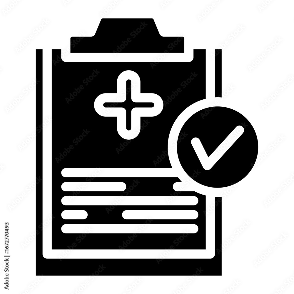 Obraz premium clipboard with checklist glyph icon 