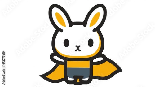 Cartoon rabbit superhero illustration