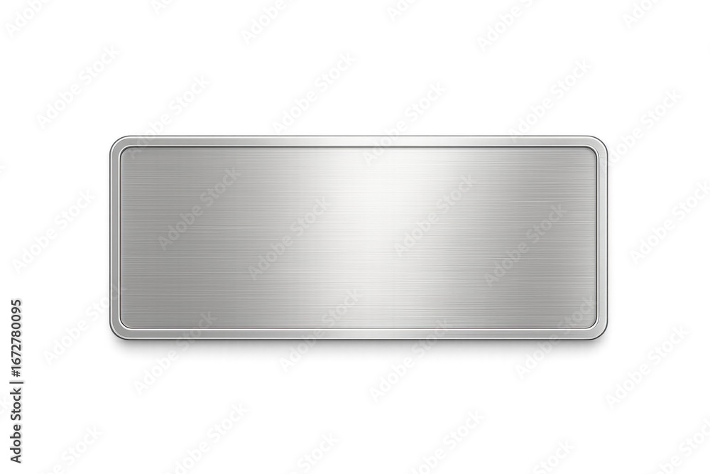 Fototapeta premium Brushed metal plate on transparent background