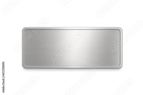 Brushed metal plate on transparent background