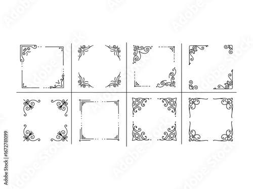 Elegant Ornament Frames: A collection of delicately designed ornamental frames, perfect for adding a touch of sophistication and vintage flair to your creative projects.