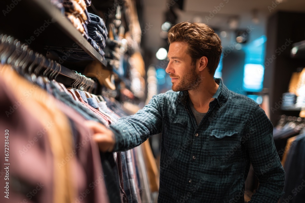 Fototapeta premium Attractive young man browsing in a store
