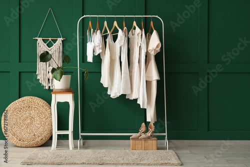 Rack with stylish female cl...
