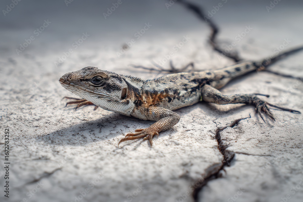 Fototapeta premium Close up of a deceased lizard on concrete