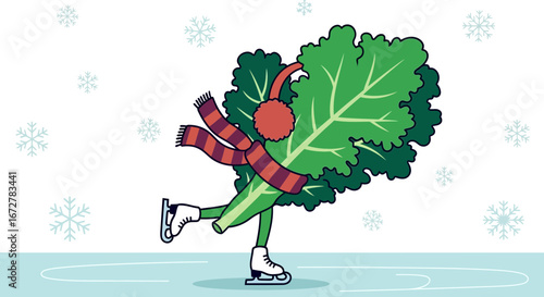 Whimsical Ice Skating Leaf Celebrating Winter Fun And Festive Cheerfulness Every season