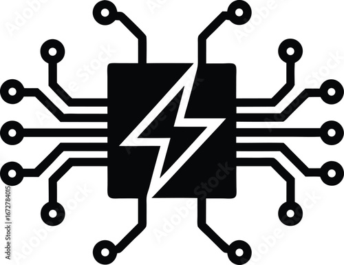 Electric circuit vector icon.