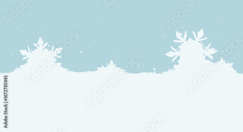 Wintery Scene Depicting Gentle Snowfall And Isolated Snowflakes Against A Light Blue Backdrop