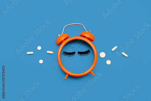 Alarm clock with lashes and...