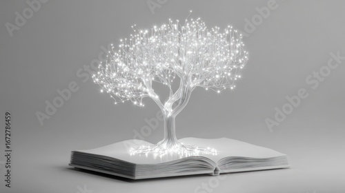 Illuminated book, tree