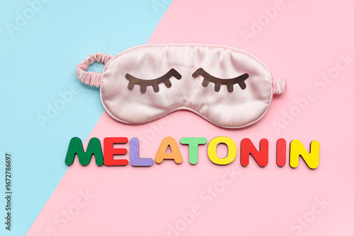 Sleeping mask and word MELA...