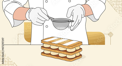 Chef Decorating Exquisite Pastry Desserts With Elegant And Minimalist Techniques