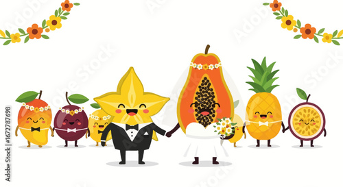 Cheerful Tropical Fruit Wedding: A Delightful Celebration of Love and Fruity Joy
