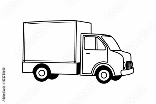 Simple line drawing of a box truck