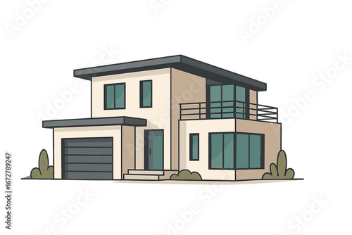 Sleek contemporary house design against a spotless backdrop