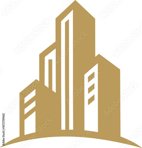 A luxury real‑estate logo featuring construction and architectural building design elements