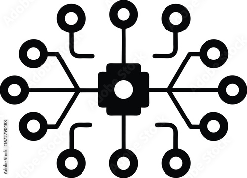 Process network vector icon.