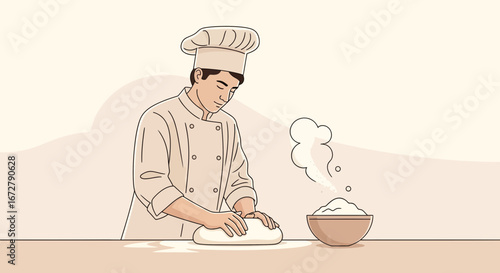 Chef Creates Fresh Dough: The Art Of Baking Unleashed In The Kitchen