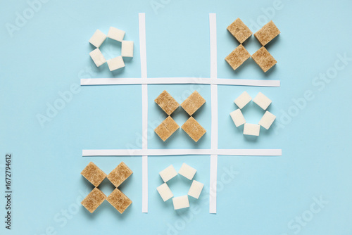 Tic tac toe game with sugar...