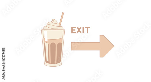 Coffee Exit: A Visual Metaphor Representing a Departure From the Daily Caffeine Rush