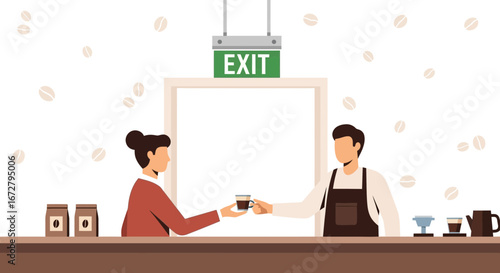 Coffee Shop Experience: A Customer Receives Their Freshly Brewed Beverage