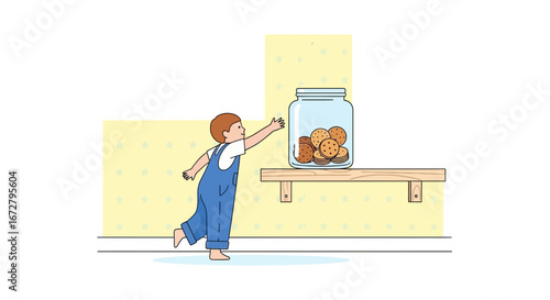 Child Desiring Cookies, Artistic Depiction of Impulse and Childhood Innocence, Creative Vision