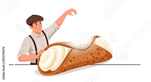 Confectioner Crafting Exquisite Pastries, A Culinary Artisan at Work Perfecting Delights