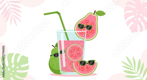 Cool Guava Drink and Funky Fruits: Refreshing Design for Summer Vibes Only