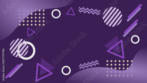 Dusty Purple Memphis Pattern Abstract Background Vector｜Elegant Geometric Design - Ideal for fashion design, luxury branding, posters, social media templates, presentations, and modern web design.