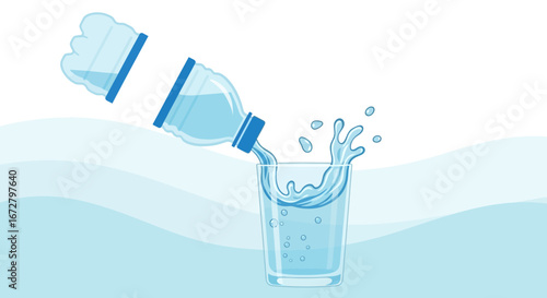 Clean Water Poured Into A Glass, Showing Refreshment And Hydration In A Simple Scene