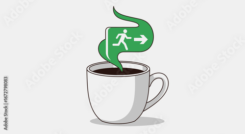 Coffee Break: The Concept Of Escape Is Creatively Represented With A Cup Of Coffee