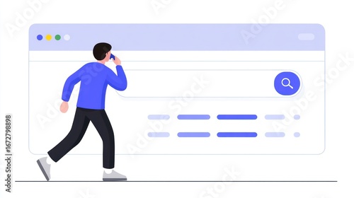 Person searching on a computer screen