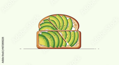 Delicious Avocado Toast With Cream Cheese For Healthy Lifestyle Concept
