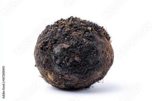Soil clump for planting on white background