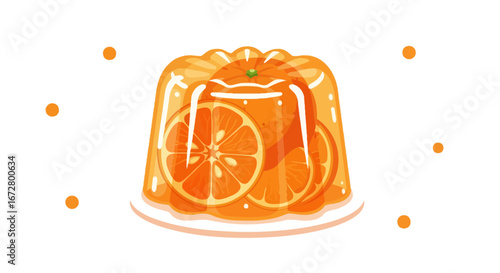 Delicious Citrus Delight: Vibrant Orange Jelly with Fresh Fruit Slices
