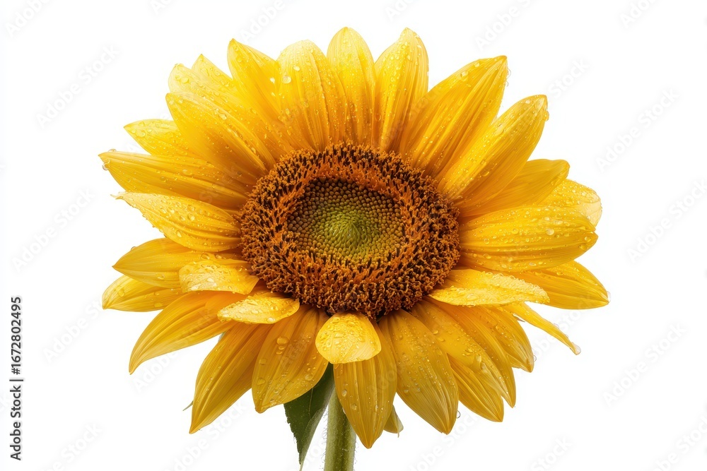 Fototapeta premium Stunning sunflower on a white backdrop
