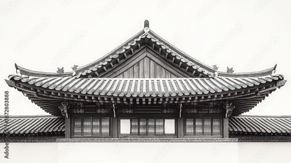 Fototapeta premium Monochromatic Asian roof architecture