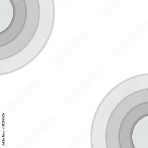 Modern paper art cartoon abstract gray and white water waves. Realistic trendy craft style.