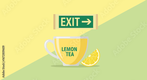 Exiting Towards Refreshment: A Zesty Lemon Tea Invitation to Aromatic Destinations