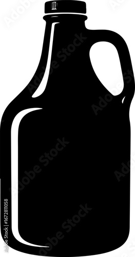 Black silhouette of a gallon jug with a handle