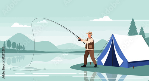 Fishing Adventure: A Peaceful Expedition into Nature's Embraces and Lakeside Serenity