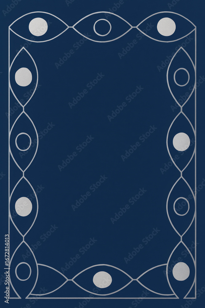 custom made wallpaper toronto digitalDecorative Border World Sight Day with abstract eye motifs, circular visual elements and minimalist symmetry in blue for global eye health awareness, vision education visuals or optical care campaign