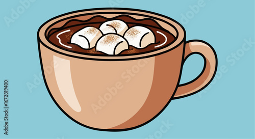 Christmas theme 2025 vector delicious hot chocolate with marshmallows vector illustration perfect for winter holidays season design element