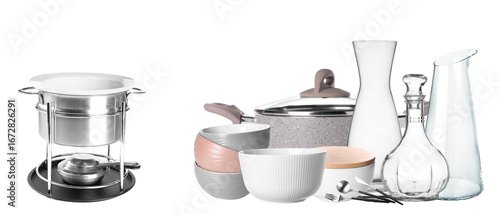 Tableau sur toile elegant kitchenware and dishware are beautifully arranged for culinary enthusias