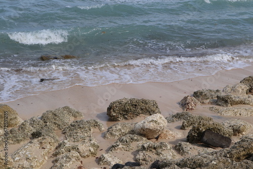 Wallpaper Mural surface texture of large wave breaker rocks Torontodigital.ca