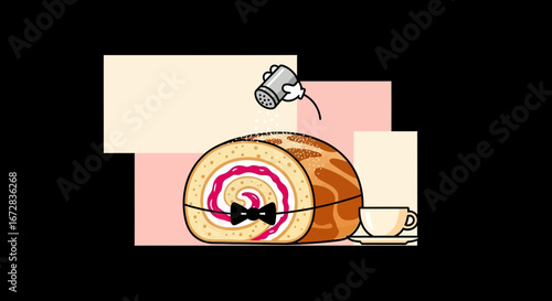 Gentlemanly Swiss Roll With Artistic Flair Representing Modern Culinary Delights