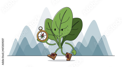 Greenery's Grand Journey: A Compass-Guided Exploration Through Mountainous Landscapes
