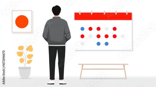 Wallpaper Mural Man looking at a calendar in a gallery Torontodigital.ca