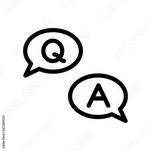 QAの吹き出しアイコンイラスト